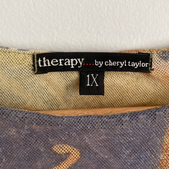 Patchwork Long Sleeve Mesh Top - Picture 4 of 8